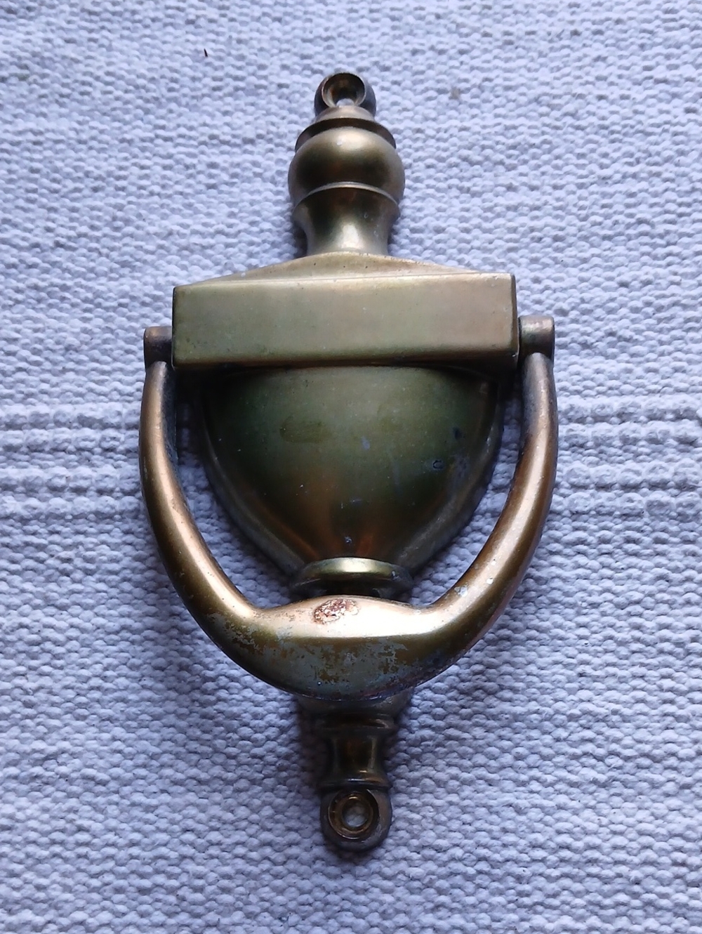Brass-Finish Door Knocker with Ring Handle - Antique Style